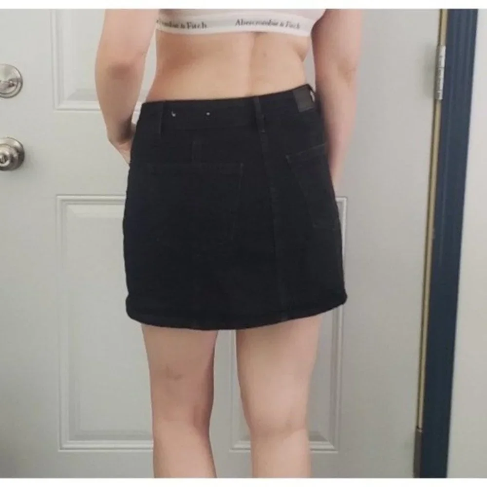 American Eagle Black Denim Button Down Skirt - Picture 3 of 4